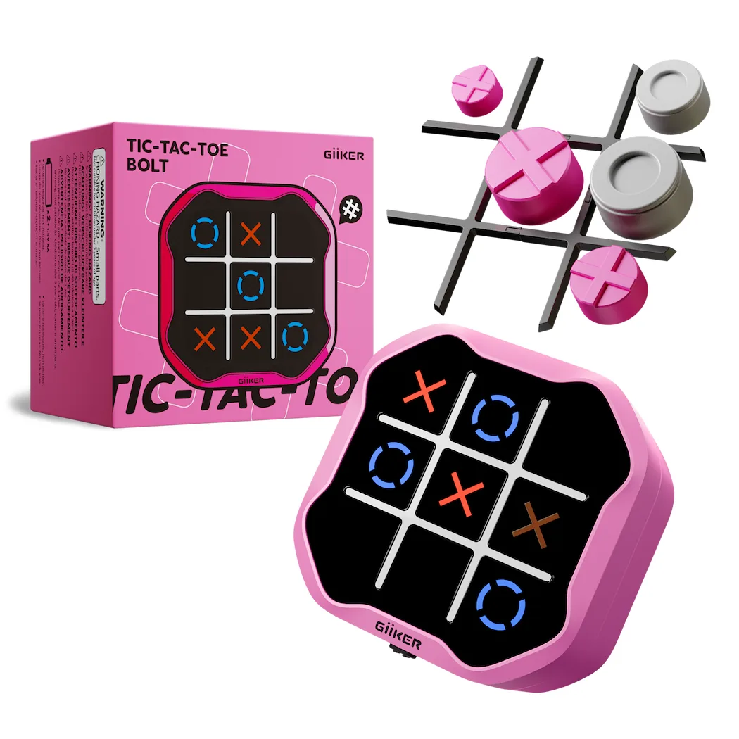 GIIKER Tic Tac Toe Bolt rosa con su caja