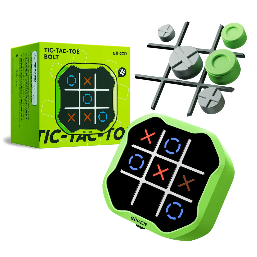 GIIKER Tic Tac Toe Bolt verde con su caja