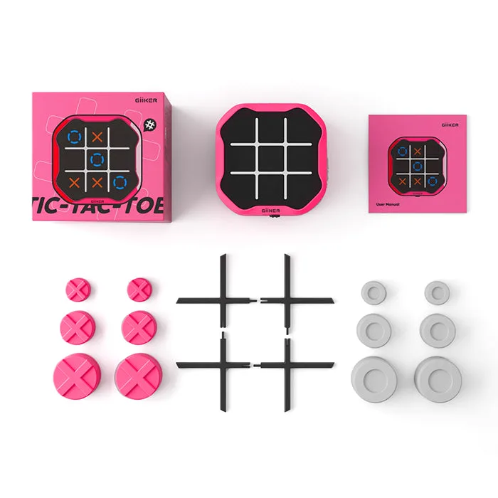 Todo lo que trae la caja del Tic Tac Toe Bolt rosa