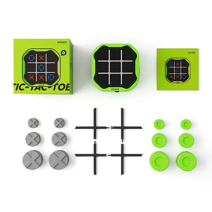 Todo lo que trae la caja del Tic Tac Toe Bolt verde